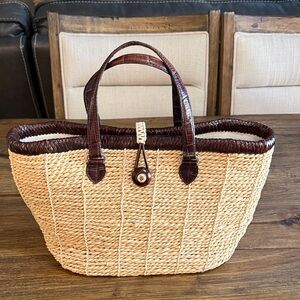 Brighton Tan and Brown Woven Tote